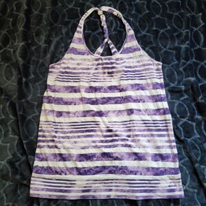Old Navy Purple and White Halter Top
